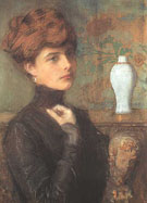 Portret Mlodej Kobiety 1900 - Teodor Axentowicz reproduction oil painting