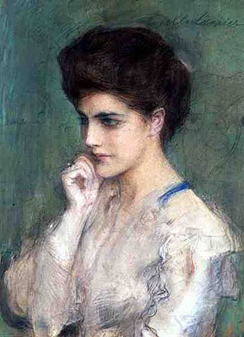 Woman Deep Thought - Teodor Axentowicz reproduction oil painting