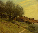 A Hillside Village in Provence - Henry Herbert La Thangue reproduction oil painting