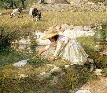A Provencal Stream 1903 - Henry Herbert La Thangue reproduction oil painting