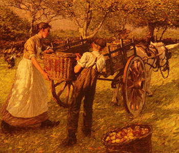 A Sussex Orchard - Henry Herbert La Thangue reproduction oil painting