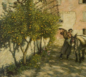 Gathering Oranges - Henry Herbert La Thangue reproduction oil painting