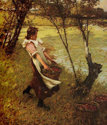In the Orchard Haylands Graffham - Henry Herbert La Thangue reproduction oil painting