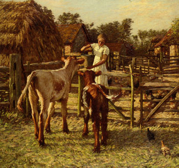 Sussex Farm - Henry Herbert La Thangue reproduction oil painting