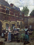 Alms Houses Antwerp Belgium 1880 - William Logsdail reproduction oil painting