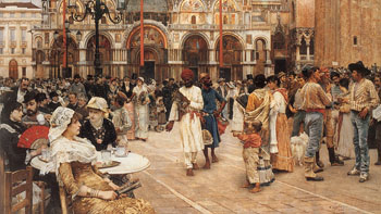Piazza of St Marks Venice 1883 - William Logsdail reproduction oil painting