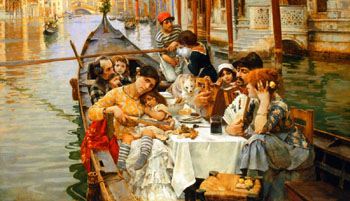 Venetion Al Fresco - William Logsdail reproduction oil painting