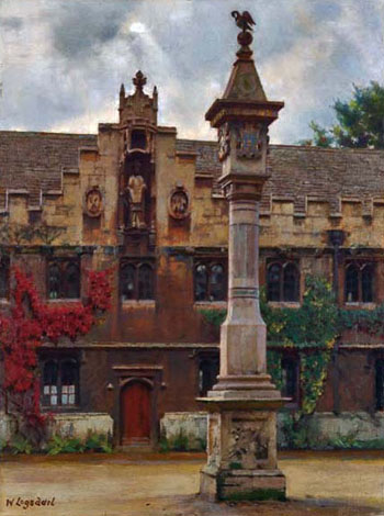 View of the Front Quad - William Logsdail reproduction oil painting