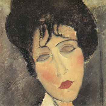 Woman in a Black Necktie 1917 - Amedeo Modigliani reproduction oil painting