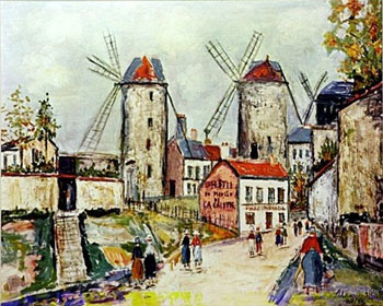 Windmills Montmartre 2 - Maurice Utrillo reproduction oil painting