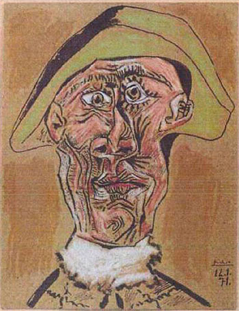 Harlequin Head 1971 - Pablo Picasso reproduction oil painting