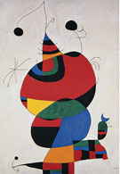 Woman, Bird and Star (Homage to Picasso), - Joan Miro reproduction oil painting