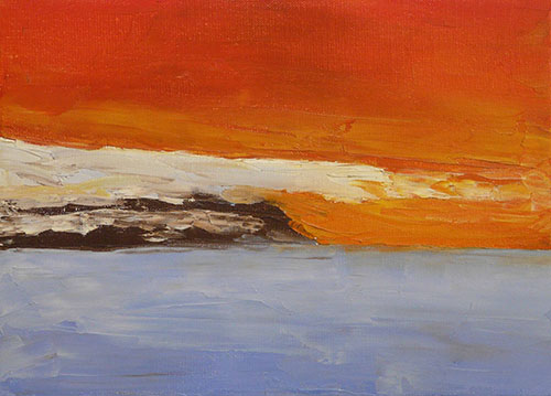 Chemin de fer au Bord de la Mer Soleil Couchant 1955 - Nicolas De Stael reproduction oil painting