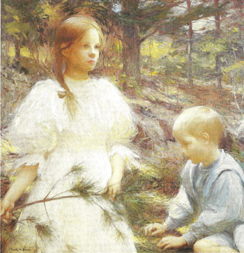 Children in the Woods 1898 - Frank Weston Benson reproduction oil painting