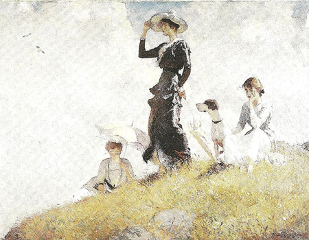 On Lookout Hill 1914 - Frank Weston Benson reproduction oil painting