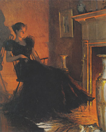 By Firelight 1880 - Frank Weston Benson reproduction oil painting