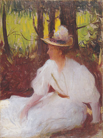 Ellen in the Woods 1902 - Frank Weston Benson reproduction oil painting