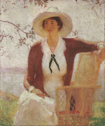 My Daughter Elisabeth 1914 - Frank Weston Benson reproduction oil painting