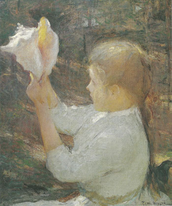 Child with a shell 1902 - Frank Weston Benson reproduction oil painting