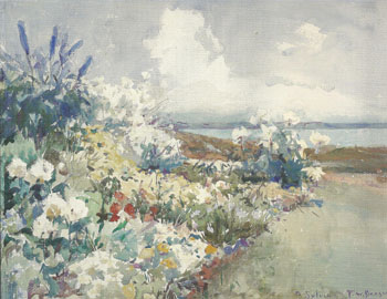 Seaside Gardens 1927 - Frank Weston Benson reproduction oil painting