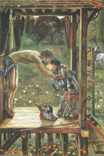The Merciful Knight 1863 - Sir Edward Coley Burne-jones reproduction oil painting