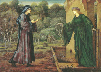 Romaunt of the Rose The Pilgrim at the Gate of Idleness 1884 - Sir Edward Coley Burne-jones reproduction oil painting