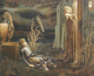 The Drean of Launcelot at the Chapel of the San Graal 1985-96 - Sir Edward Coley Burne-jones reproduction oil painting