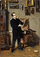 Self Portrait While Looking at a Painting 1865 - Giovanni Boldini reproduction oil painting