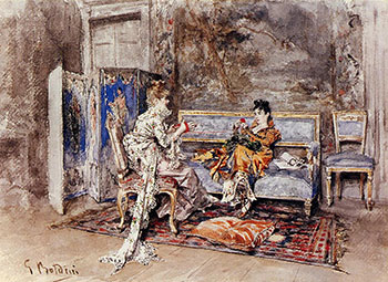 The Conversation 1870 - Giovanni Boldini reproduction oil painting