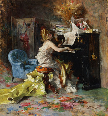 Woman at a Piano 1871 - Giovanni Boldini reproduction oil painting