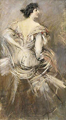 Lady in Brown Evening Dress 1894 - Giovanni Boldini reproduction oil painting