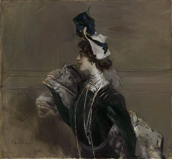 Portrait of Mme Lina Cavalieri 1901 - Giovanni Boldini reproduction oil painting