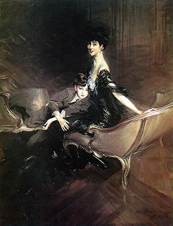 Duchess of Marlborough and Her Son Lord Ivor Spencer-Churchill1906 - Giovanni Boldini reproduction oil painting
