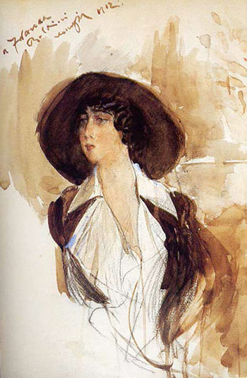 Portrait of Donna Franca Florio 1912 - Giovanni Boldini reproduction oil painting
