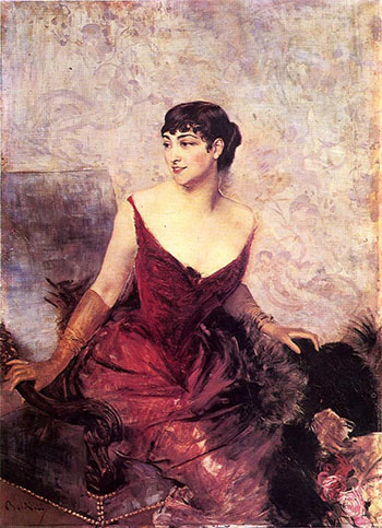 Countess de Rasty Seated in an Armchair - Giovanni Boldini reproduction oil painting
