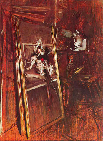 Inside the Studio of the Painter with Errazuriz Damsel - Giovanni Boldini reproduction oil painting