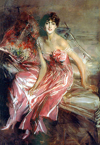 Lady in Rose - Giovanni Boldini reproduction oil painting