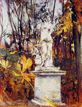 Statue in the Park of Versailles - Giovanni Boldini reproduction oil painting