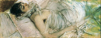 The Countess de Rasty Lying - Giovanni Boldini reproduction oil painting