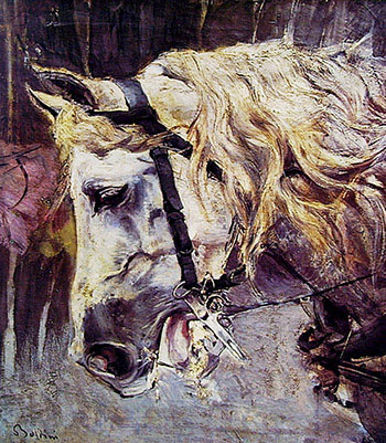 The Head of a Horse - Giovanni Boldini reproduction oil painting