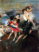 La Signora Edwards Con I Quattro Figli Ela Bambinaia 1922 - Giovanni Boldini reproduction oil painting