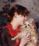 The Actress Rejane and Her Dog - Giovanni Boldini