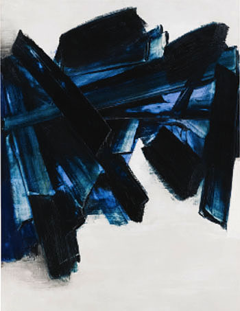 Black and Blue 1 - Pierre Soulages reproduction oil painting