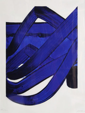 Blue Ribbon - Pierre Soulages reproduction oil painting