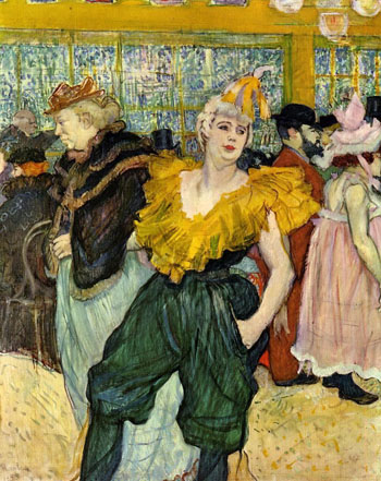 At the Moulin Rouge The Clowness Cha U Kao - Henri De Toulouse-lautrec reproduction oil painting