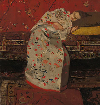 Girl in White Kimono 1895 - George Hendrik Breitner reproduction oil painting