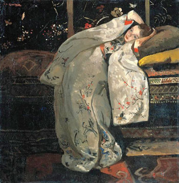 Girl in White Kimono 1894 - George Hendrik Breitner reproduction oil painting