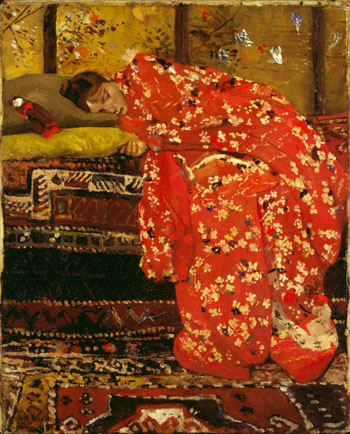 Girl in Red Kimono 1893 - George Hendrik Breitner reproduction oil painting