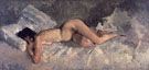 Reclining Nue c1887 - George Hendrik Breitner reproduction oil painting