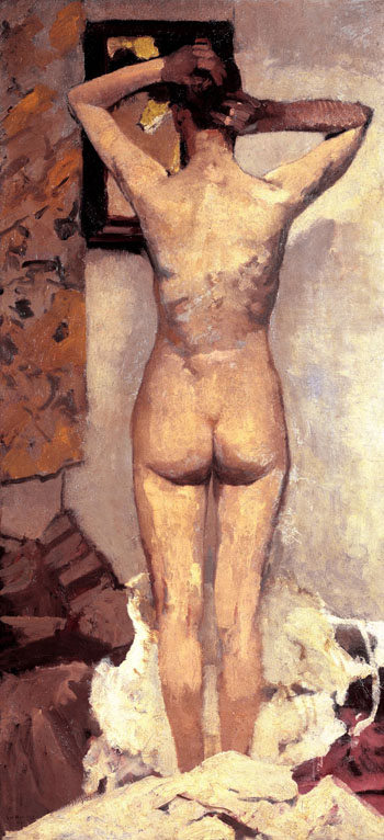 Standing Nude c 893 - George Hendrik Breitner reproduction oil painting